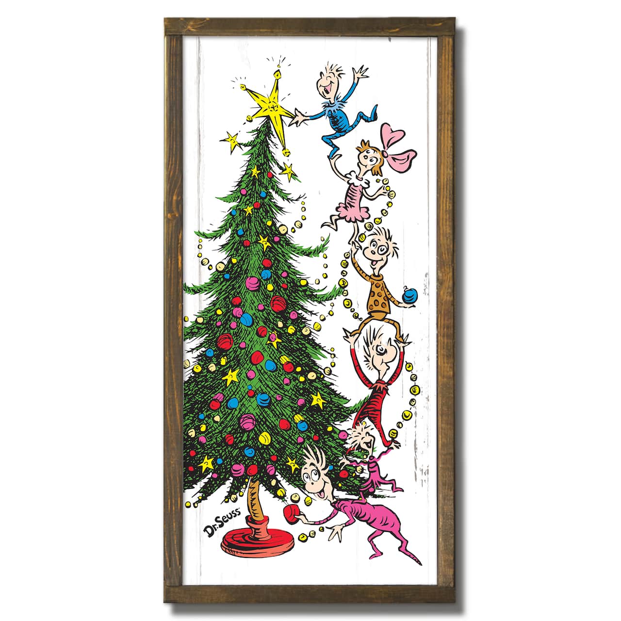 24" The Grinch Christmas Tree Framed Wood Plaque